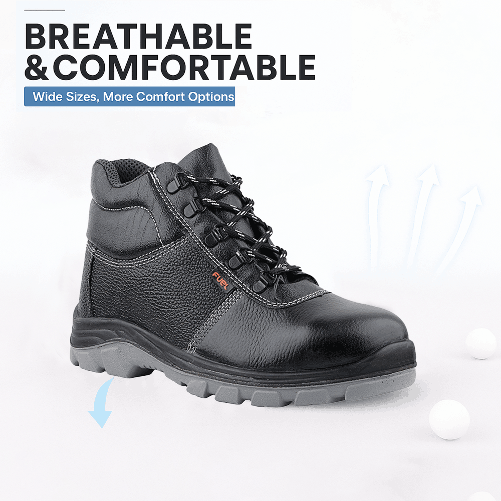 FUEL Bob-Highcut Comfortable Industrial Safety Shoes for Men (Steel-Toe 200J)