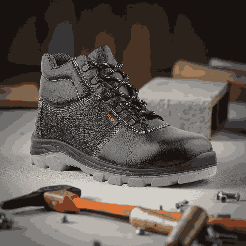 FUEL Bob-Highcut Comfortable Industrial Safety Shoes for Men (Steel-Toe 200J)