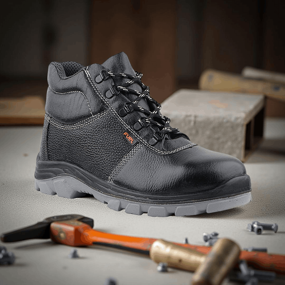 FUEL Bob-Highcut Comfortable Industrial Safety Shoes for Men (Steel-Toe 200J)