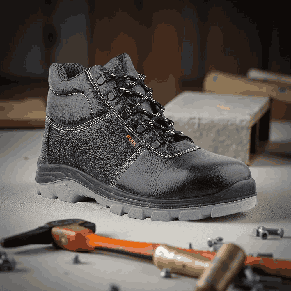 FUEL Bob-Highcut Comfortable Industrial Safety Shoes for Men (Steel-Toe 200J)