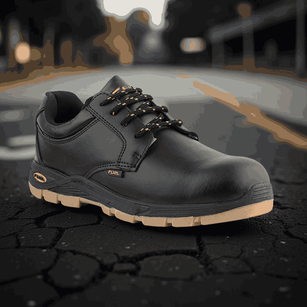 FUEL Jordan LC 2 Comfortable and breathable PVC Sole with 100J Industrial Safety Shoes (Black)