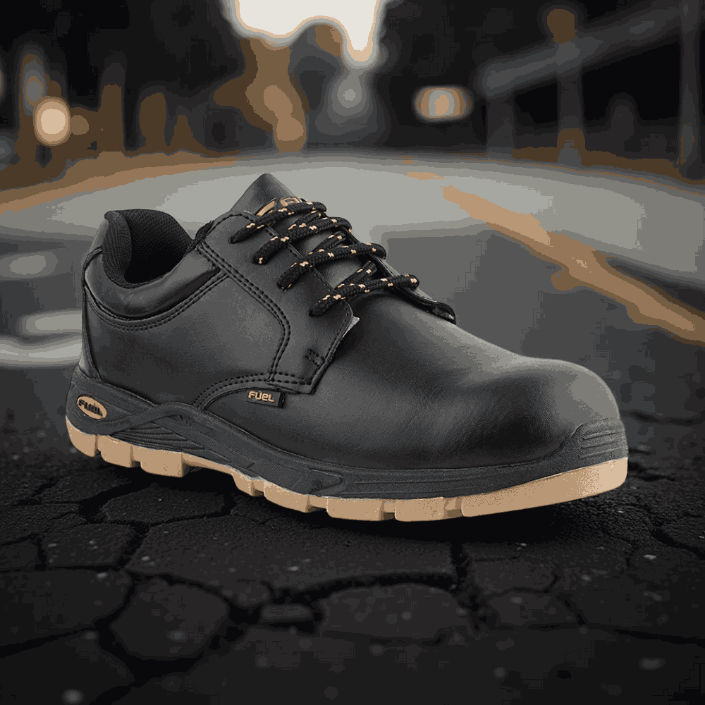 FUEL Jordan LC 2 Comfortable and breathable PVC Sole with 100J Industrial Safety Shoes (Black)