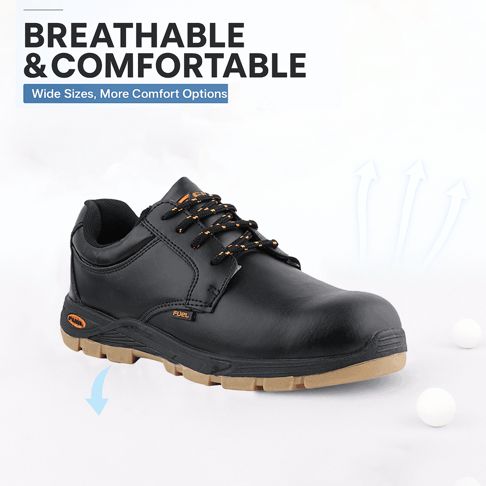 FUEL Jordan LC 2 Comfortable and breathable PVC Sole with 100J Industrial Safety Shoes (Black)