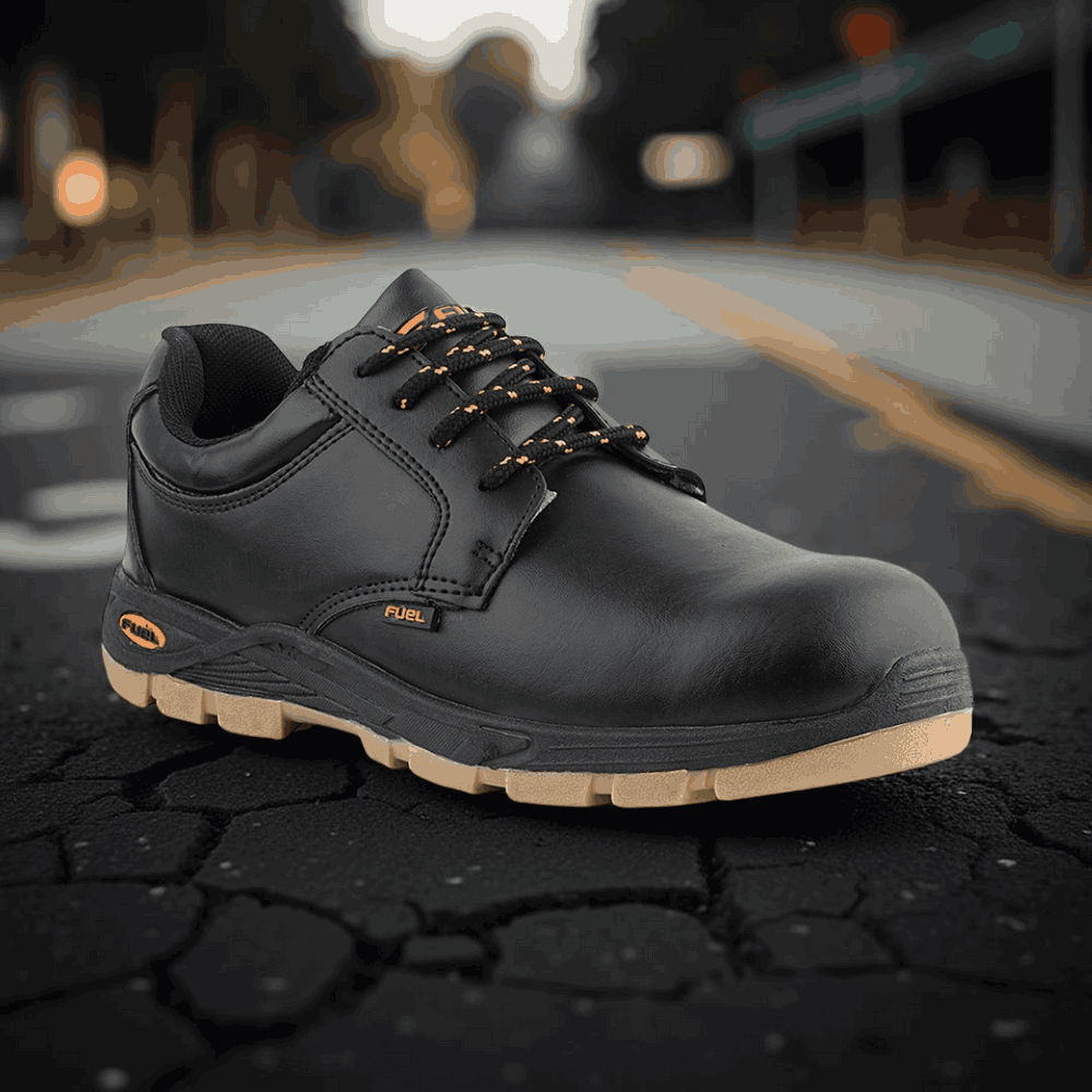 FUEL Jordan LC 2 Comfortable and breathable PVC Sole with 100J Industrial Safety Shoes (Black)