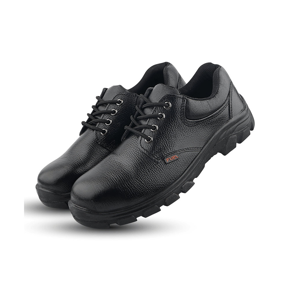 FUEL Spear SD Grain Leather Upper Industrial Safety Shoes for Men's (Black)