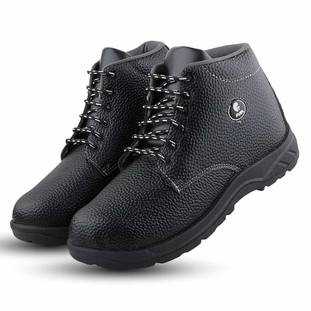 FUEL Arsenal HC-Metro Safety Shoe For Men's Steel Toe Cap With Single Density PVC Sole (Black)