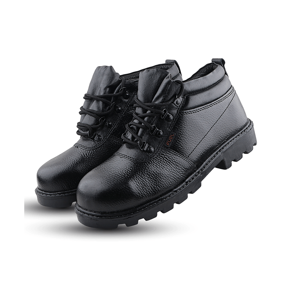 FUEL Flamingo HC Men's Black Lightweight PU Sole Industrial Safety Shoes with Impact Resistant (100 Joules)