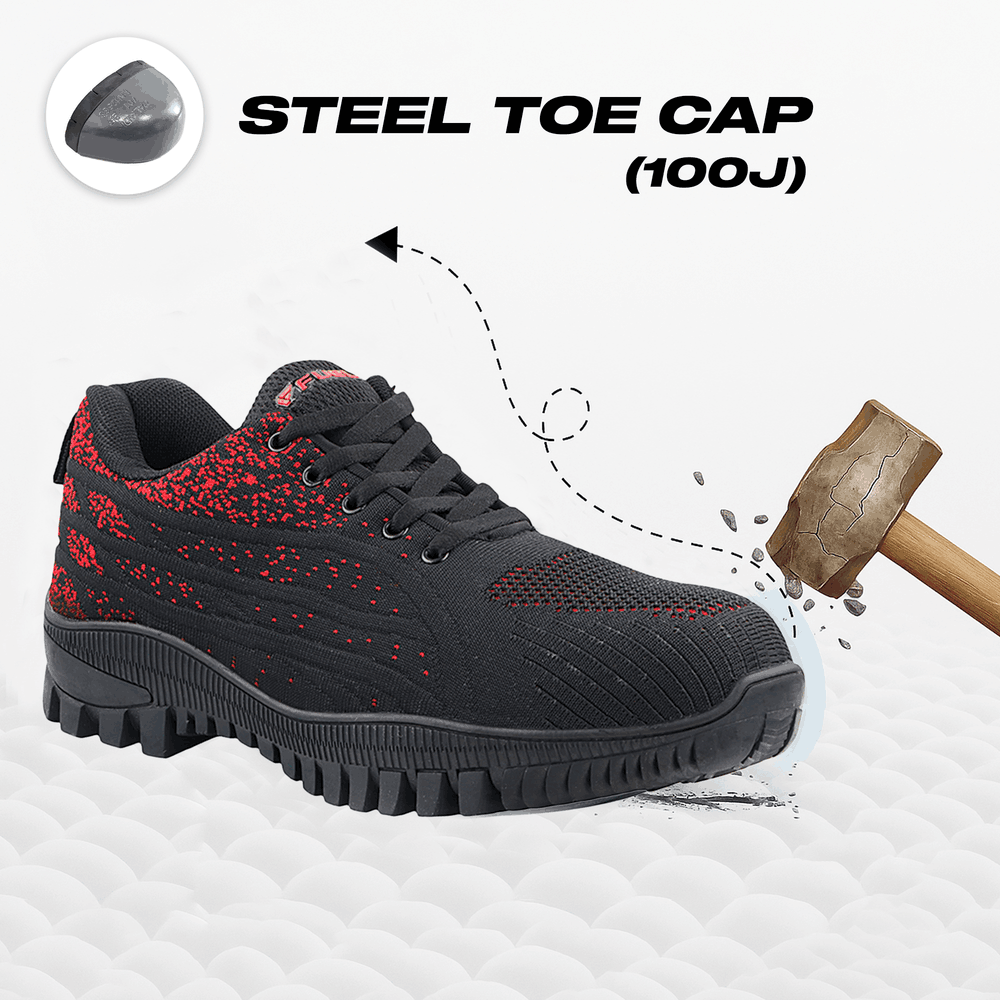 FUEL Trendy Strong Knitted Fabric with Rubber Sole Safety Shoes with Metallic toe cap (200J)