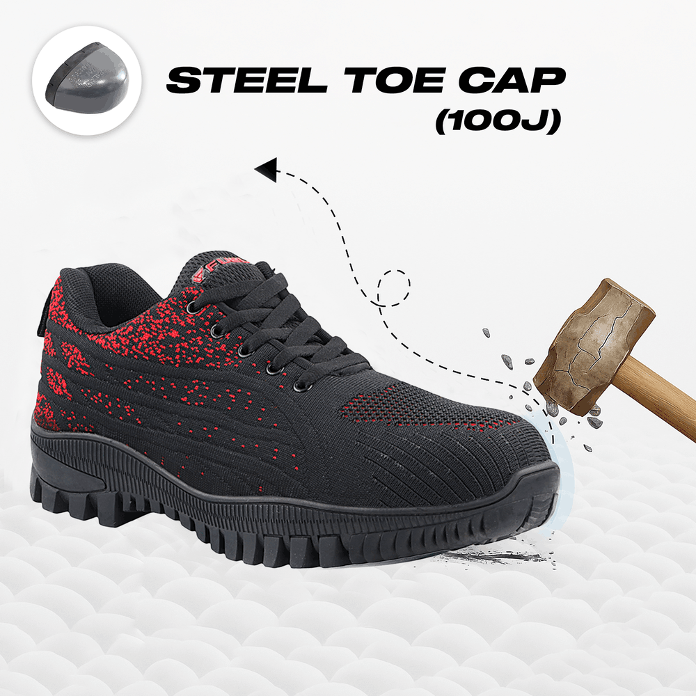 FUEL Trendy Strong Knitted Fabric with Rubber Sole Safety Shoes with Metallic toe cap (200J)