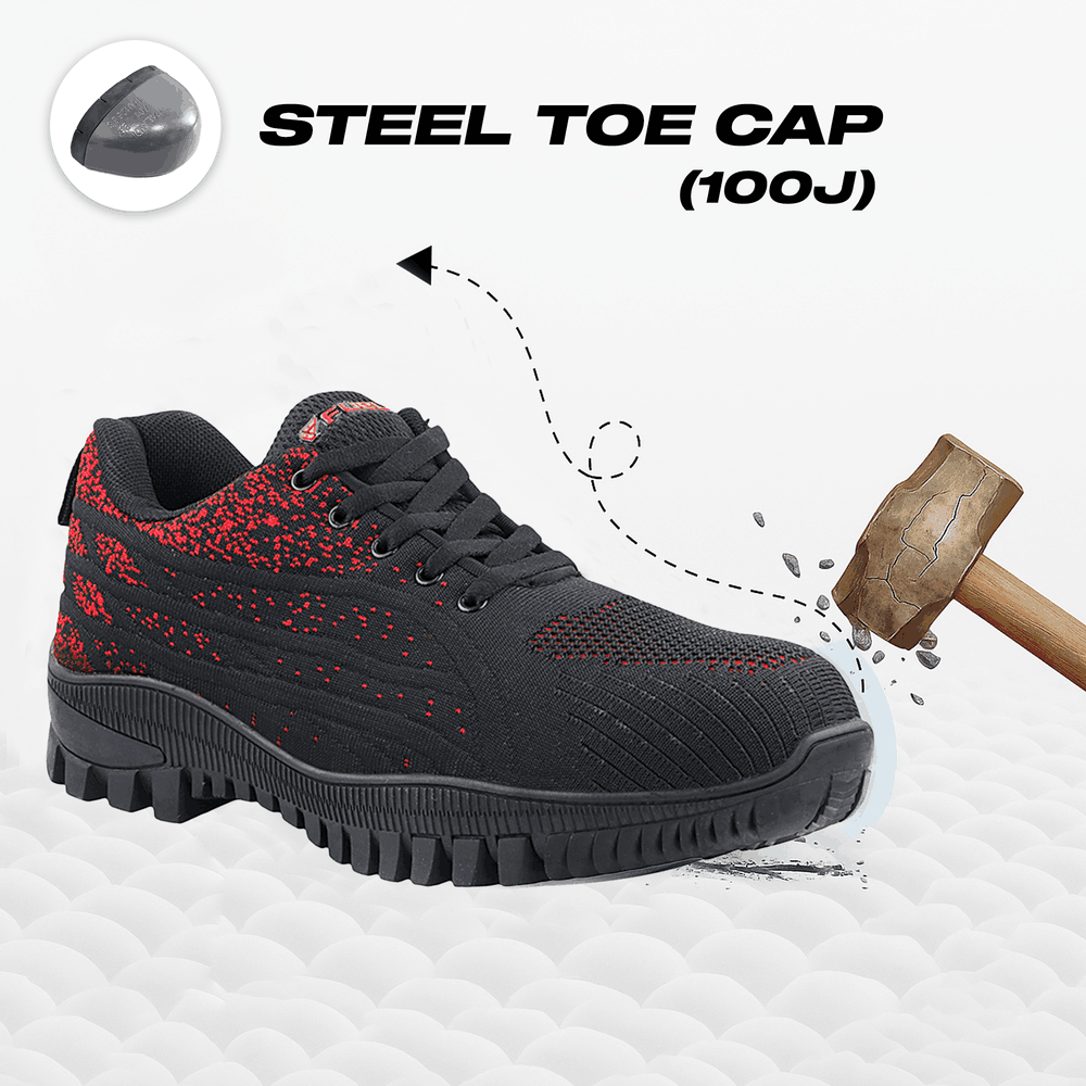 FUEL Trendy Strong Knitted Fabric with Rubber Sole Safety Shoes with Metallic toe cap (200J)