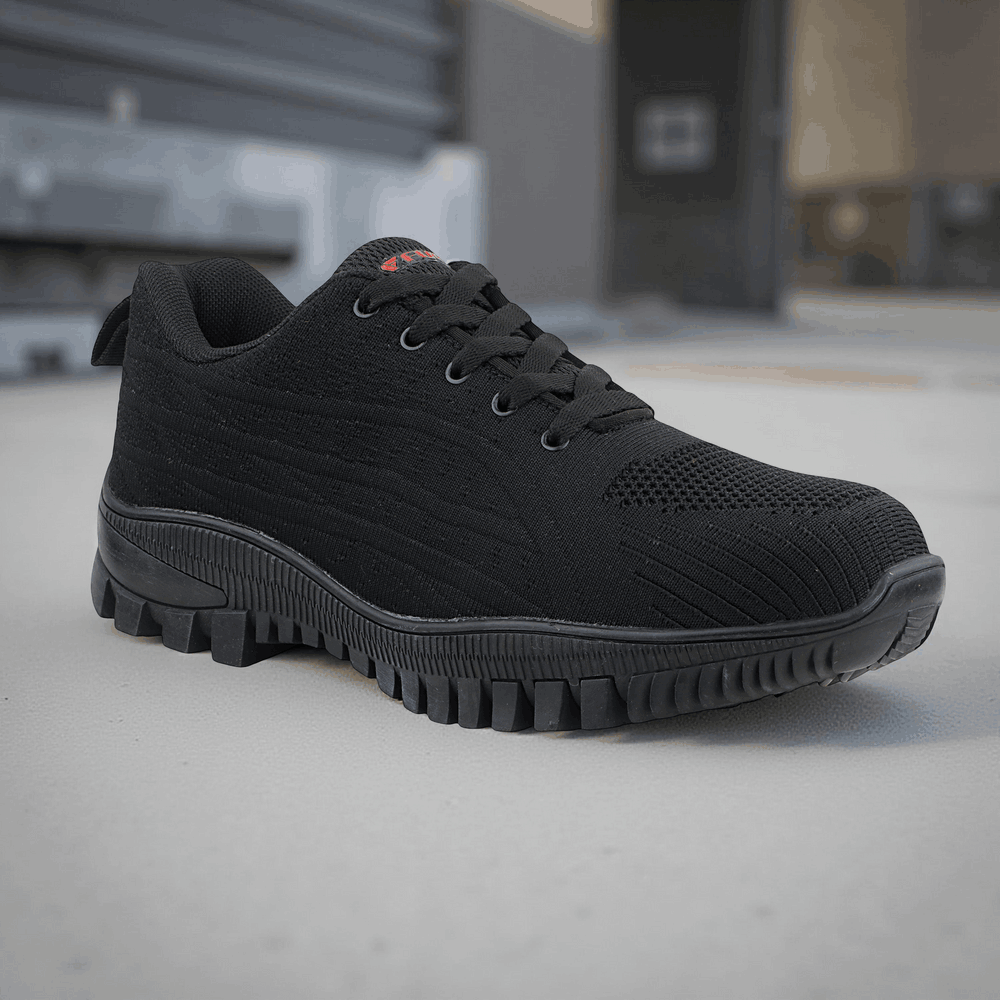 FUEL Trendy Safety Shoes in Strong Knitted Fabric, Metallic toe cap (200 J) Toe with Rubber Sole