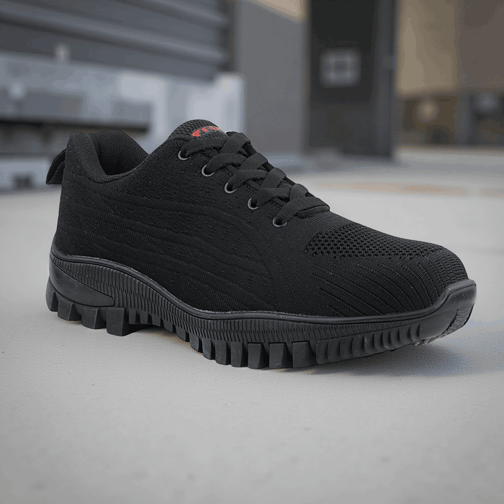 FUEL Trendy Safety Shoes in Strong Knitted Fabric, Metallic toe cap (200 J) Toe with Rubber Sole
