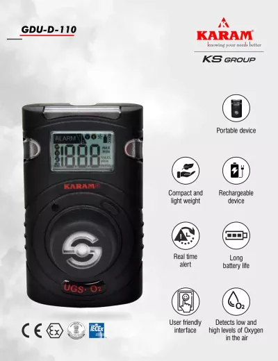 Portable Oxgyen Gas Detector- GDU-D-110