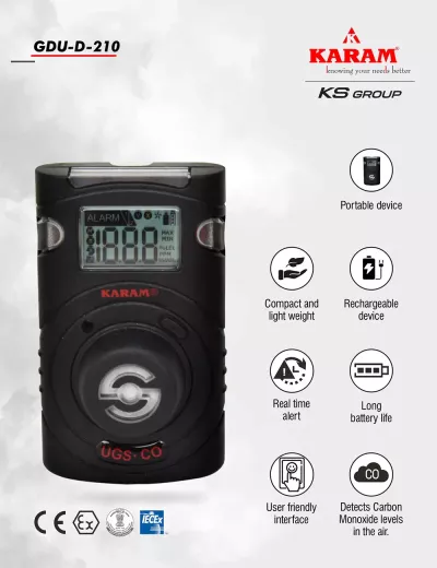 Portable Carbon Monoxide Gas Detector- GDU-D-210