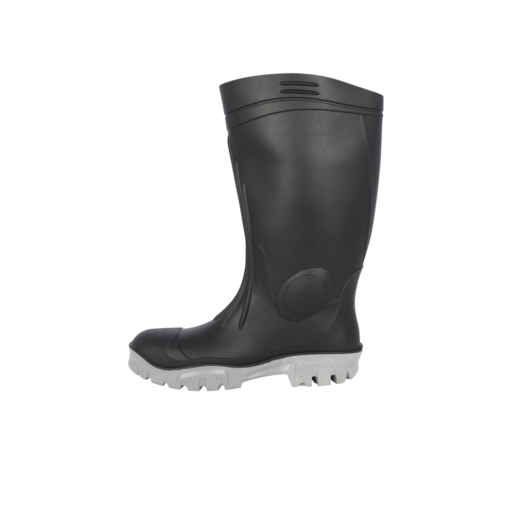 Vaultex, S5 Rain Boot with Steel Toe & Plate, Black Color