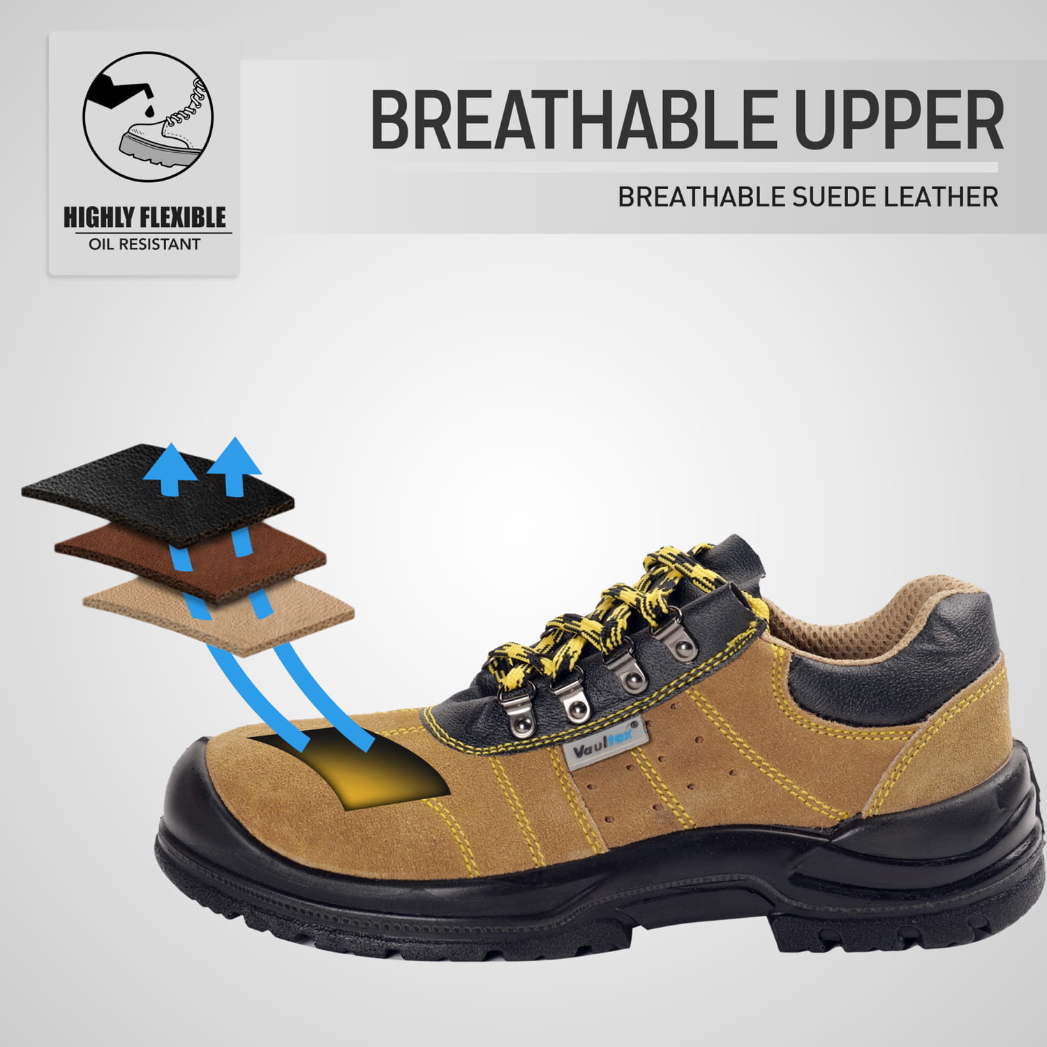 Vaultex, SBP Low Ankle Protective Footwear, Light Brown Color