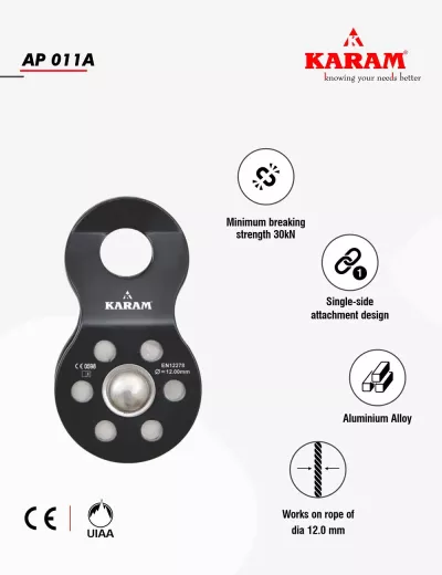 Aluminium Small Single Pulley Single Side Attachment, AP011A