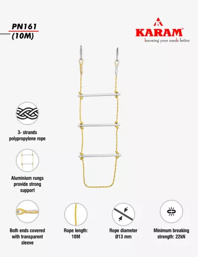 Rope Ladder With Wooden Rungs
