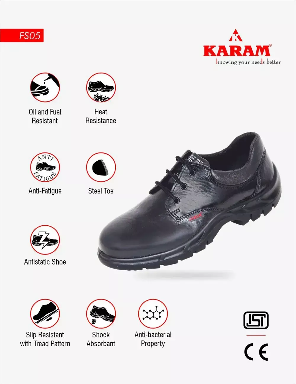 Worker's Leather Safety Shoes, FS05BL(SWSAPN)
