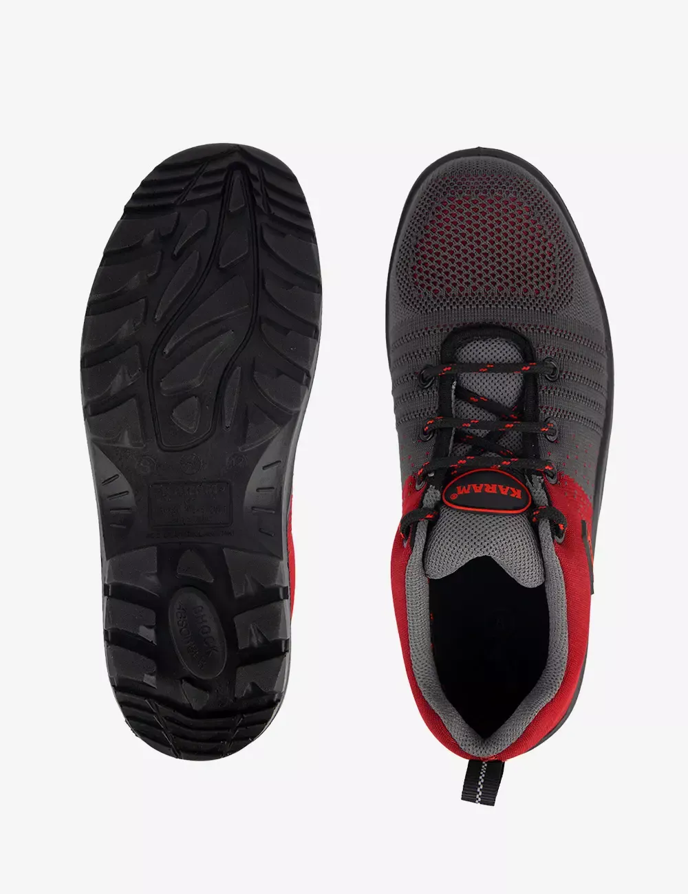 Flytex Red and Grey Sporty Safety Shoes, FS213FN(FWSAMN)