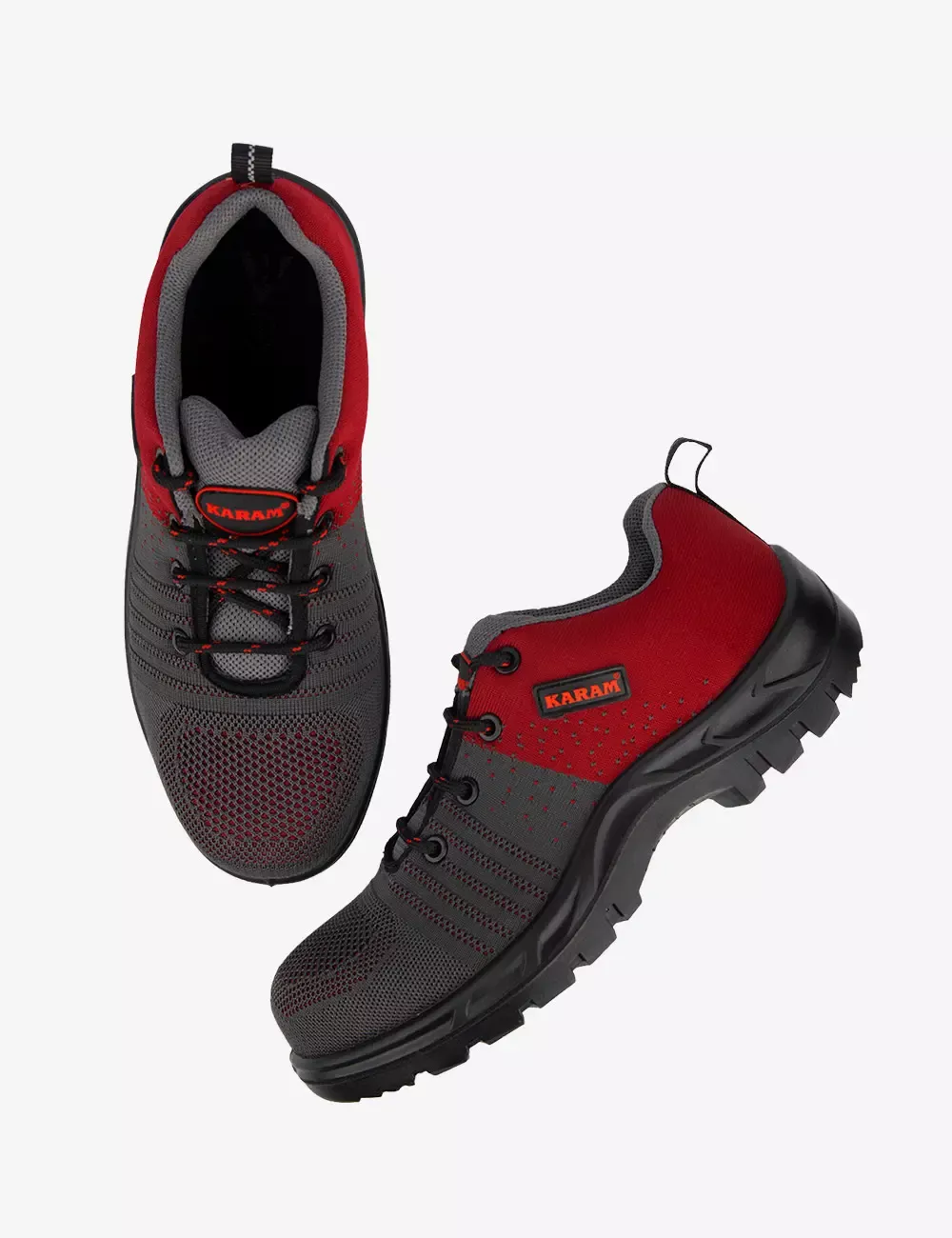 Flytex Red and Grey Sporty Safety Shoes, FS213FN(FWSAMN)