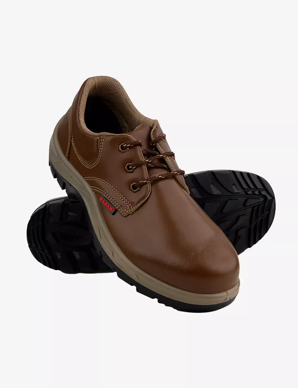 Executive Sporty Lace-up Brown Leather Safety Shoes, FS61BR(SWDAMN)