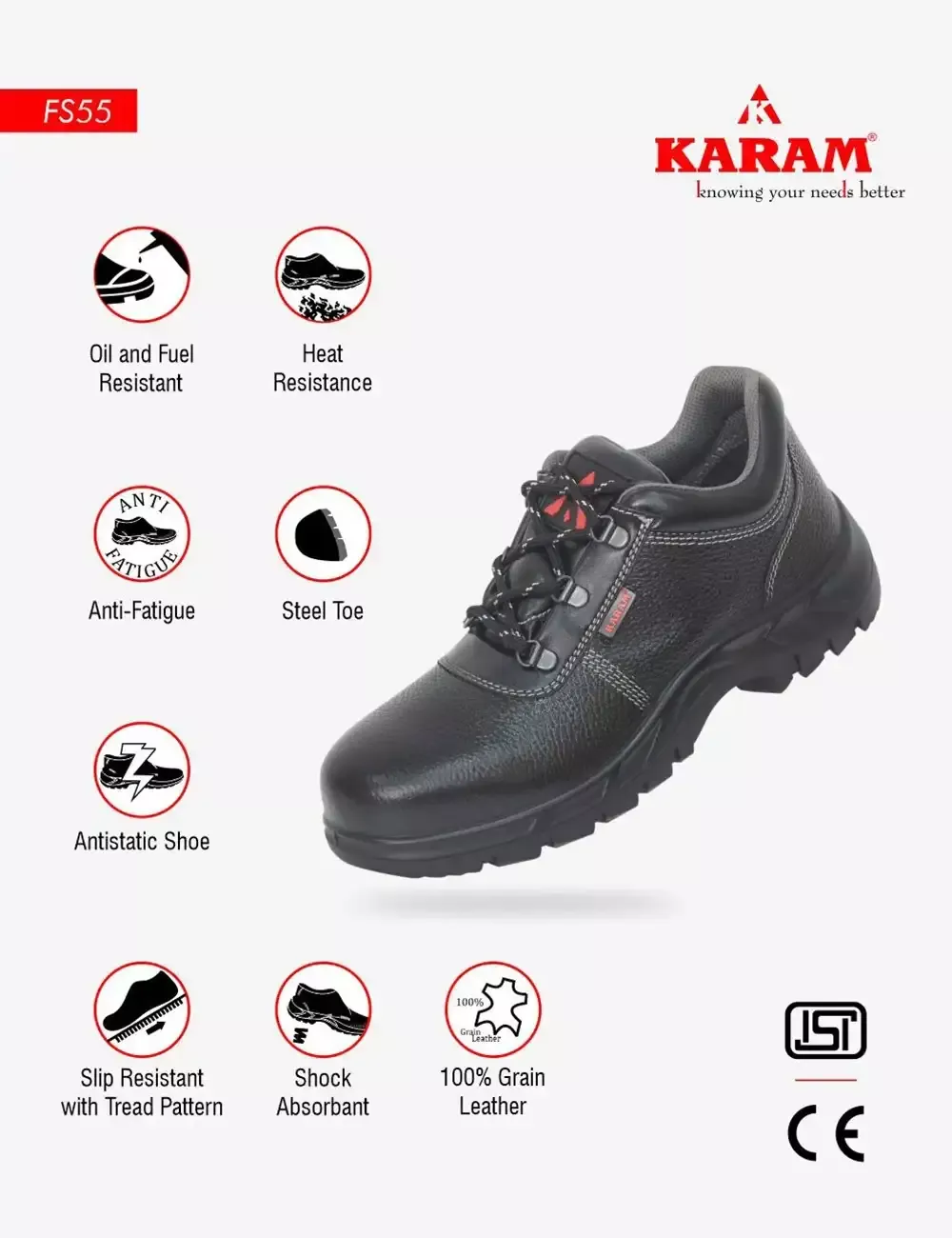Leather Safety Shoes, FS055BL(SWSAMN)