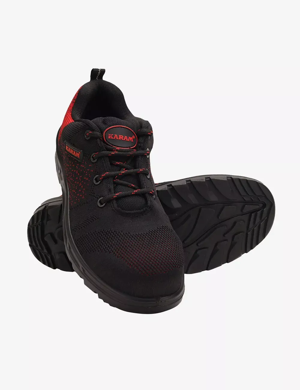 Flytex Red and Black Sporty Safety Shoes, FS215FN(FWSAMN)