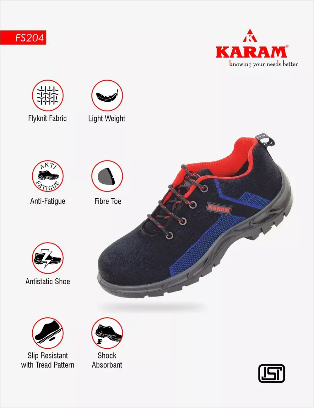 Flytex Blue Sporty Safety Shoes, FS204FN(FWSAMN)