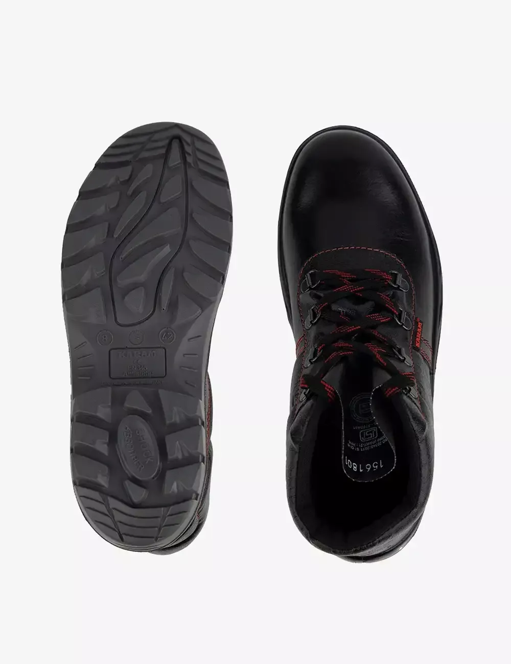 Workman High Ankle Black Leather Safety Shoes, FS21BL(SWDAPN)