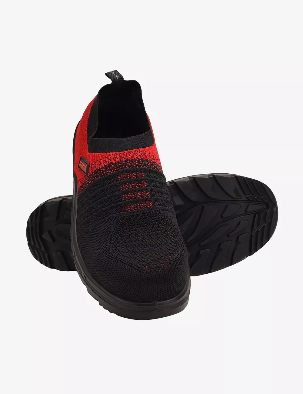 Flytex Red and Black Sporty Slip-On Safety Shoes, FS202FN(FWSAMN)