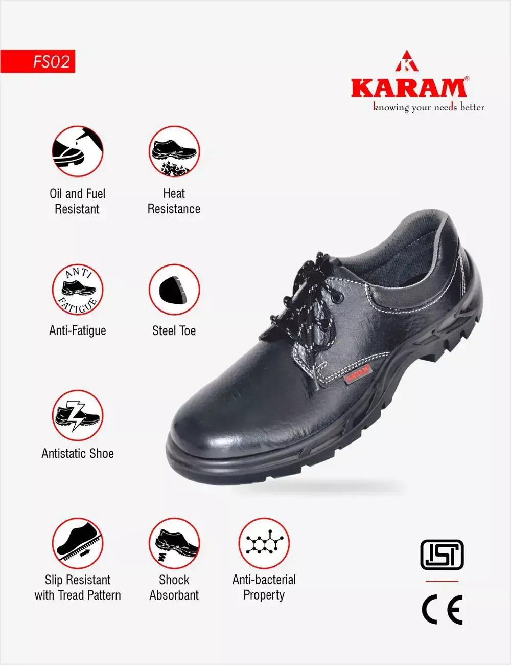Elegant Workman’s Leather Safety Shoes, FS02BL(SWSAPN)