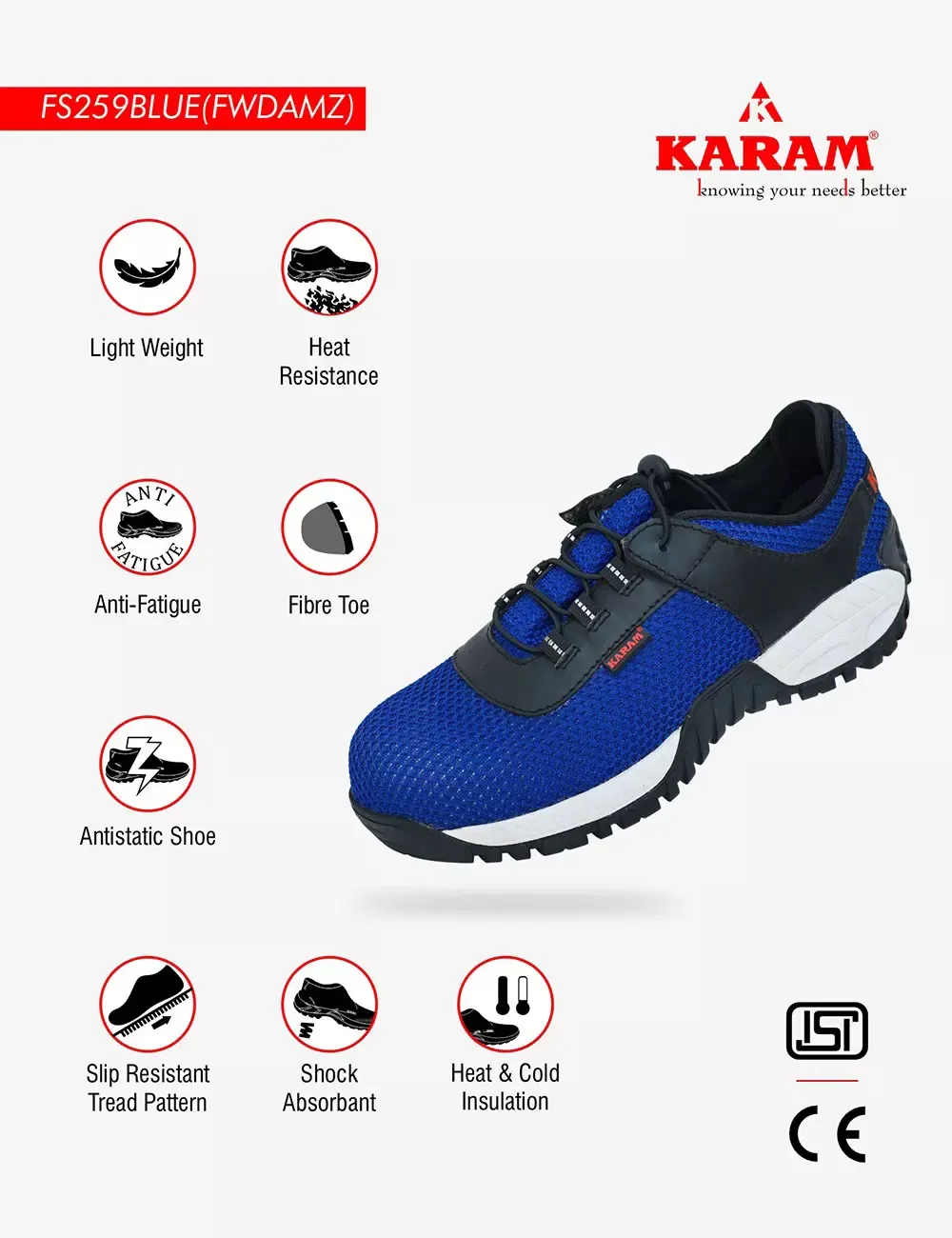 FALKON Safety Shoes Blue, FS259BL(FWDAMZ)