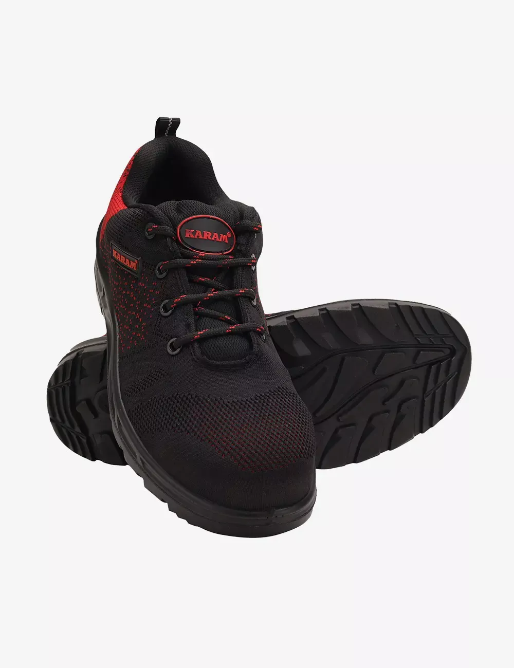 Flytex Red and Black Sporty Safety Shoes, FS215FN(FWSAMN)-10