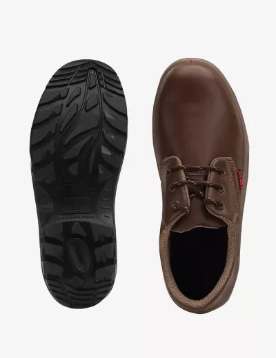 Executive Sporty Lace-up Brown Leather Safety Shoes, FS61BR(FWDAMN)