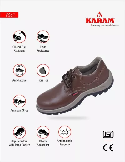 Executive Sporty Lace-up Brown Leather Safety Shoes, FS61BR(FWDAMN)