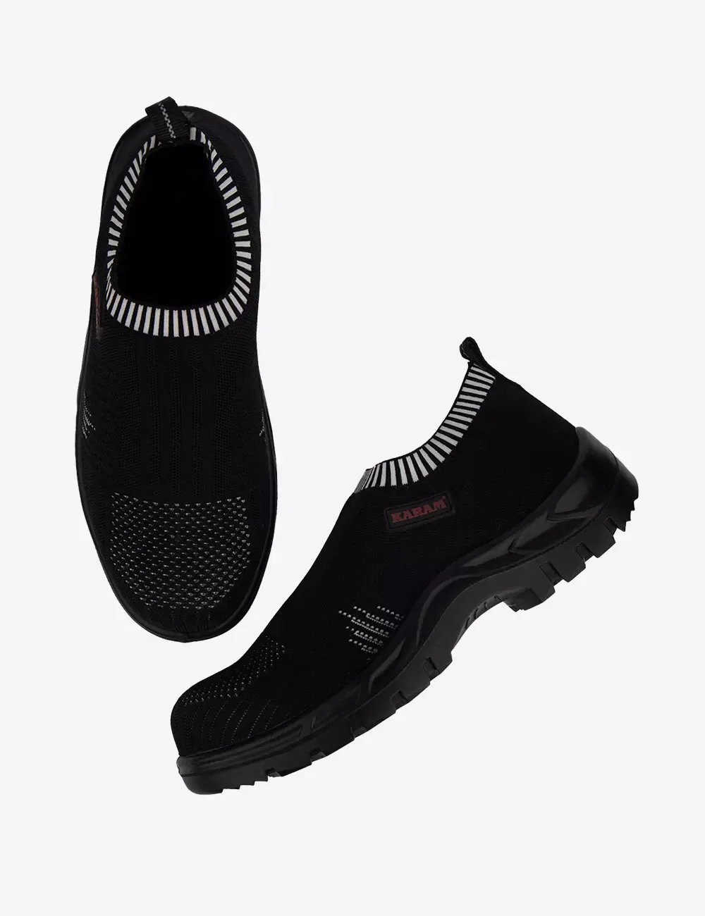 Flytex Black Slip-On Sporty Safety Shoes, FS208FN(FWSAMN)