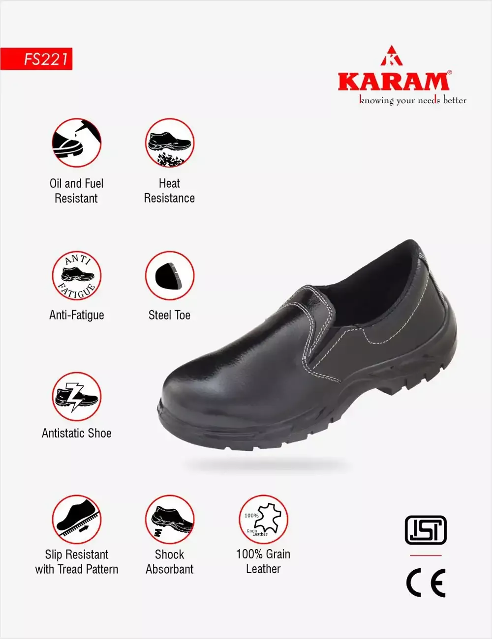 Worker's Leather Safety Shoes, FS221BL(SWSAMN)