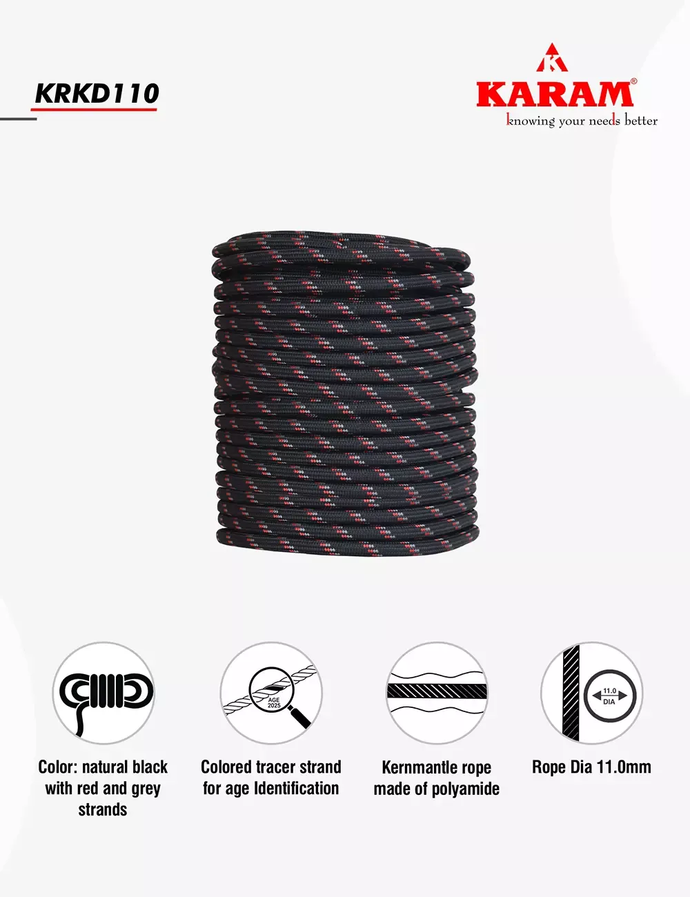 KARAM Kernmantle Rope Anchorage Line, KRKD110