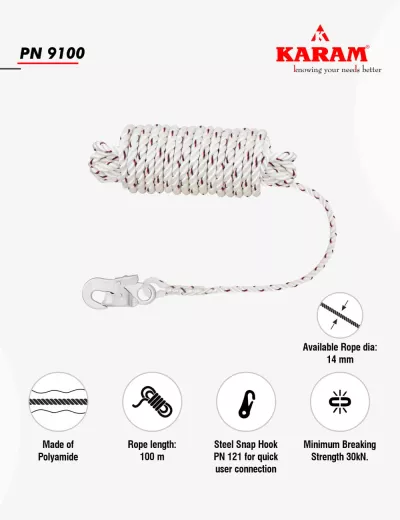 Karam Twisted Rope Anchorage Line, PN9100(14MM)(121)