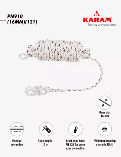 KARAM Twisted Rope Anchorage Line, PN910(16MM)(121)