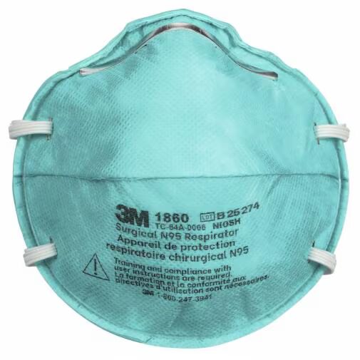 3M™ Medical Respirator 1860, N95, 20 ea/Box, 6 Boxes/Carton