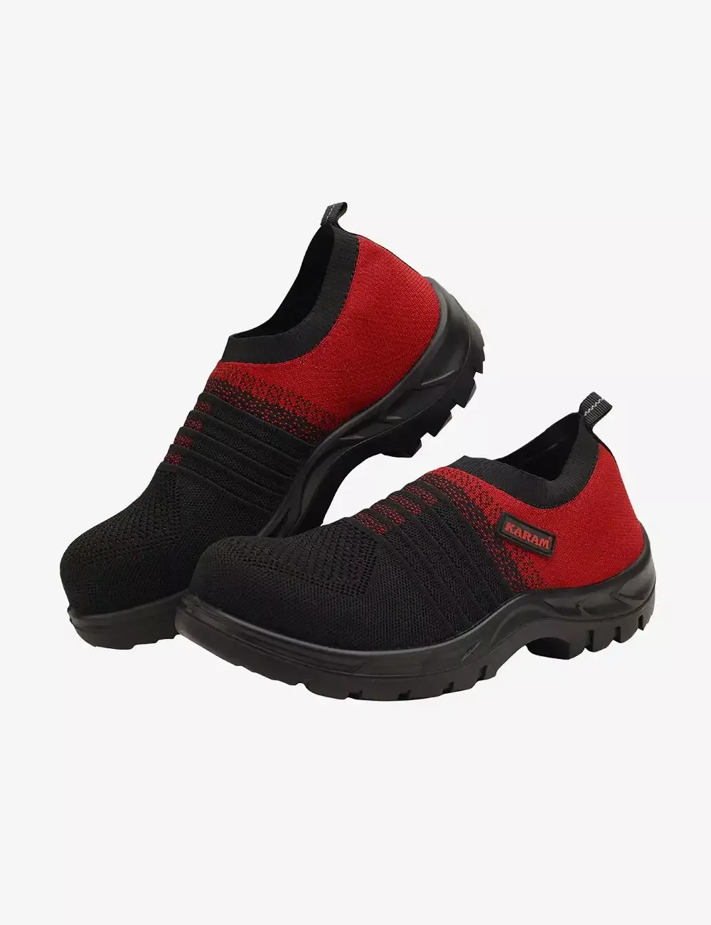 Flytex Red and Black Sporty Slip-On Safety Shoes, FS202FN(FWSAMN)
