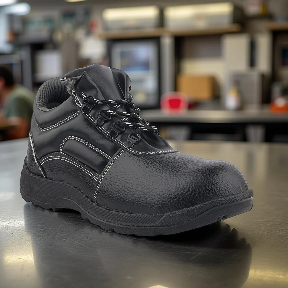 FUEL Arsenal HC Single Density PVC Sole Industrial Safety Shoe For Men's with Steel Toe Cap(Black)