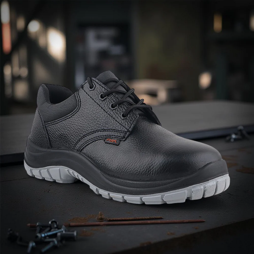 FUEL ICON DD Industrial Safety Shoes with Grain Leather & PU Double Density Sole Steel Toe Energy Absorption(200J) for Men
