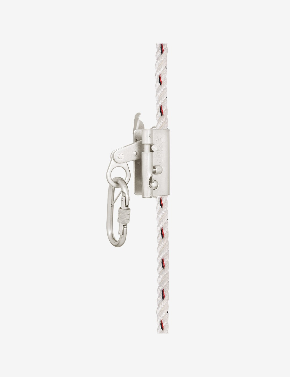 Guided type Fall Arrester System on Flexible Anchorage Line with Openable Rope Grab