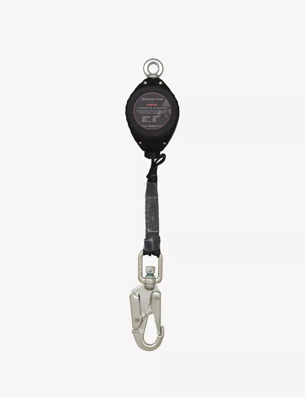 Retractable Block in Polymer Casing with Webbing Lanyard