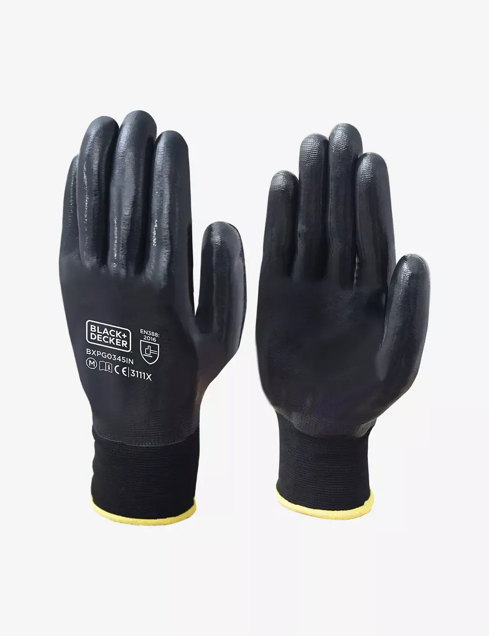BLACK+DECKER Black Nitrile Hand Gloves, Size-L BXPG0345IN