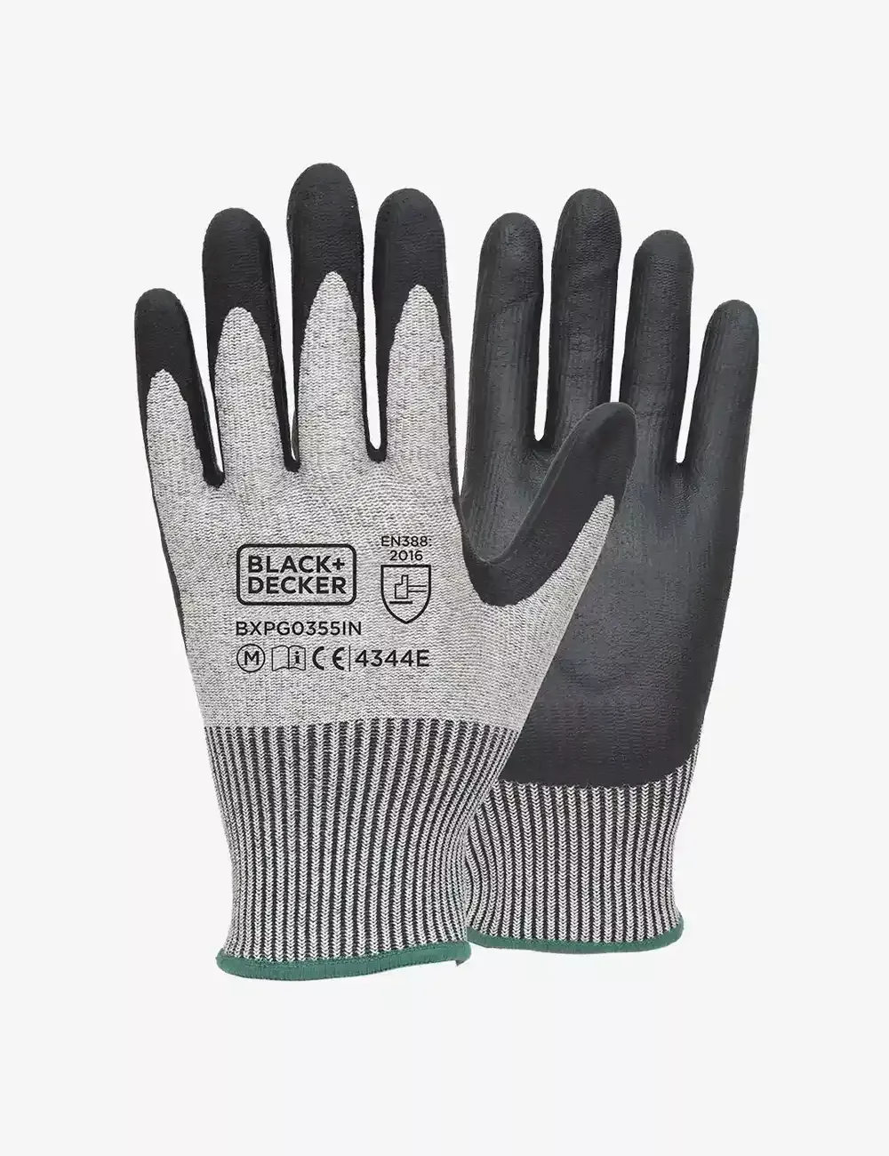 BLACK+DECKER Grey & Black Safety Hand Gloves Against Mechanical Risk, Size-L BXPG0355IN