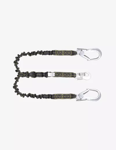 KARAM 2 m, Revolta Expandable Internal Shock Absorbing Forked Lanyard (Orange Variant, Industrial), PN371(IS)(A)(OR)(2.0M)